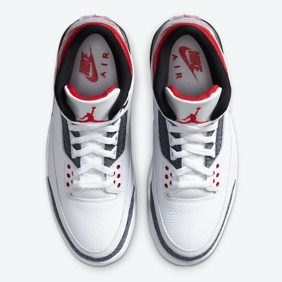 Air Jordan 3 Retro Denim SE “Fire Red” Size 11 Men's White 2020 CZ6431-1… - Picture 7 of 12